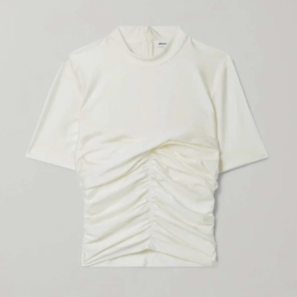 T by Alexander Wang Tops - T by Alexander Wang Cream Ruched Short Sleeve Top